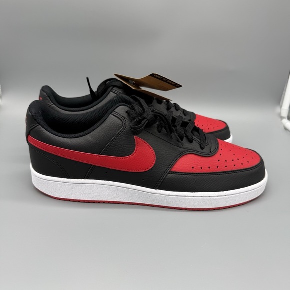 Nike Court Vision Low NN Men's 13 Black Red White Basketball Sneakers FJ0685-010 - Picture 1 of 10
